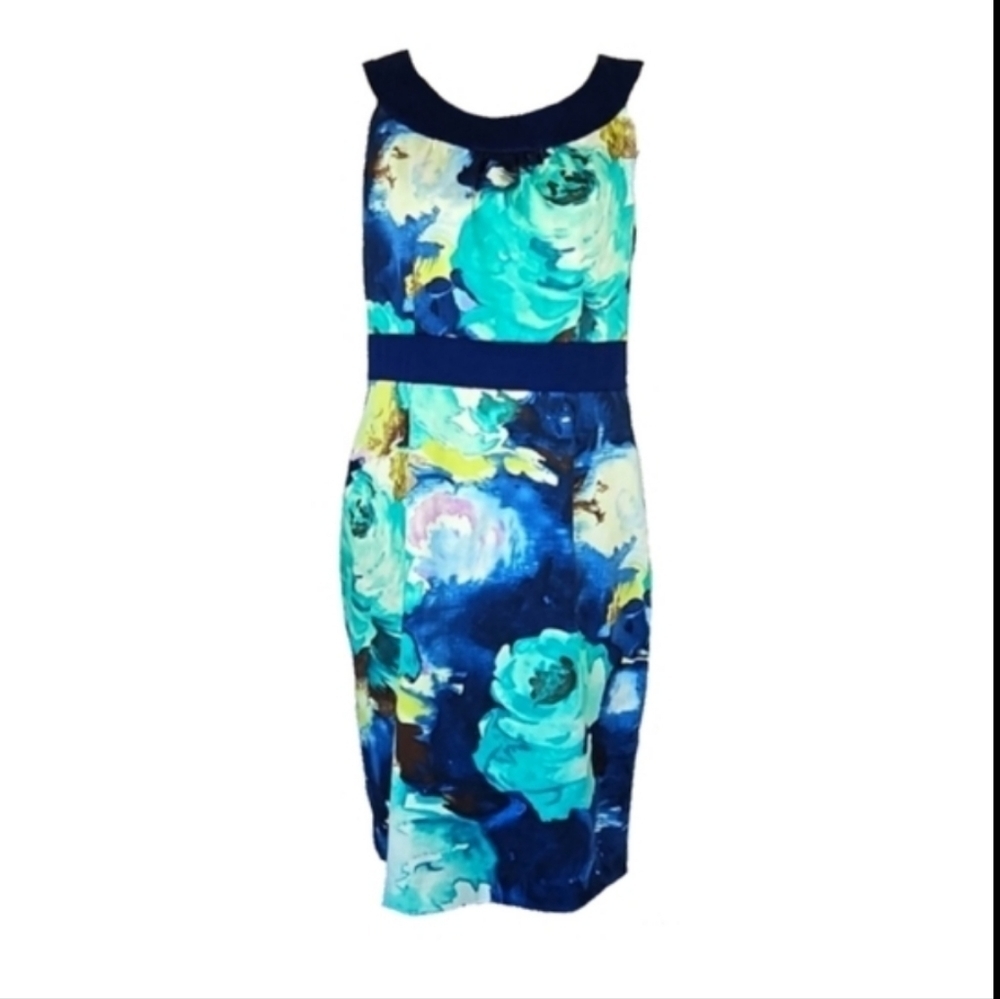 Retro Blue Floral Dress - Picture 5 of 5